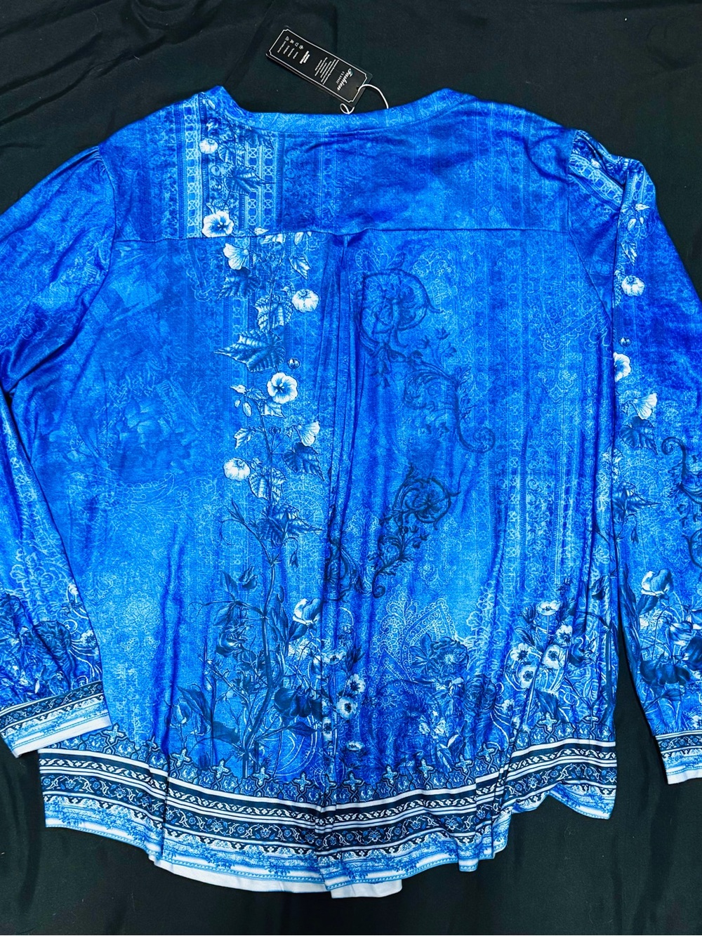 Women’s Blue Floral-Print Tunic Top by